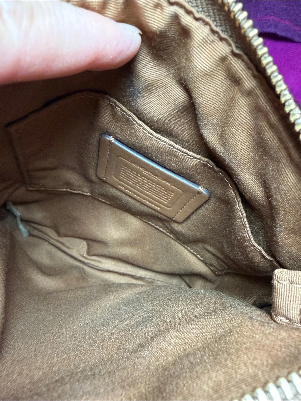 Coach North South Tan Signature Canvas Crossbody Bag F58309